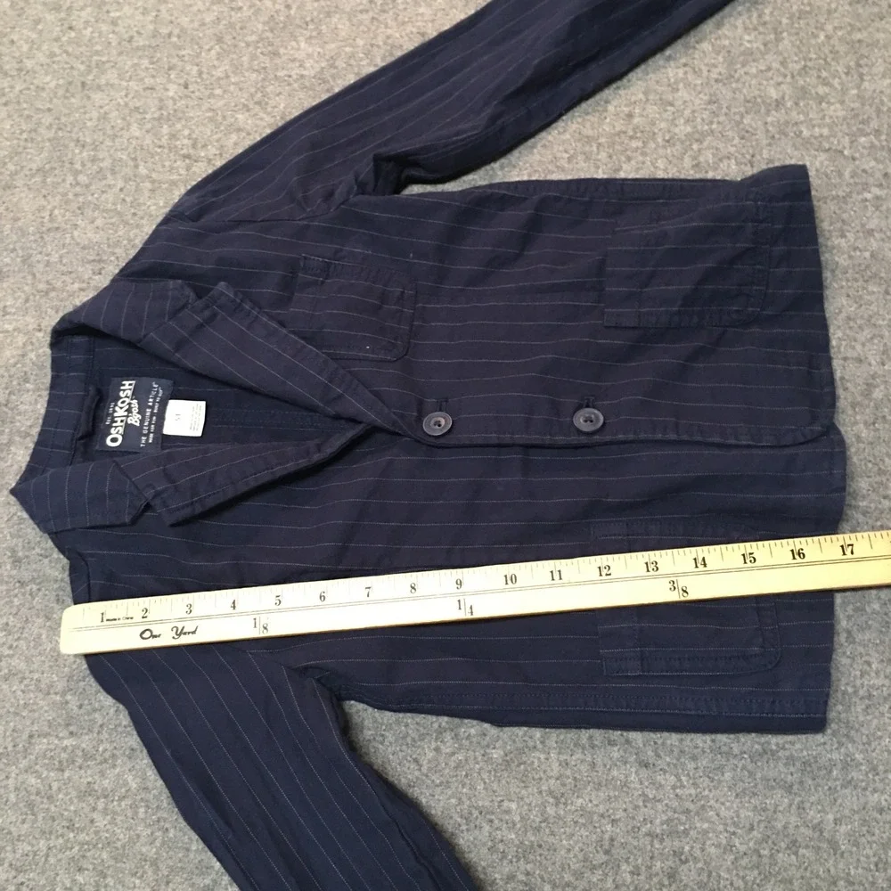 OshKosh B'gosh 2pc Pinstripe Suit Set Boys 5T Navy Blue Blazer and Pants Cotton